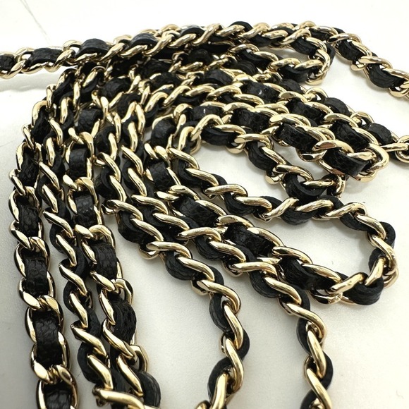 CHANEL Authentic Black Caviar Leather Logo Pochette Wallet - Picture 7 of 13